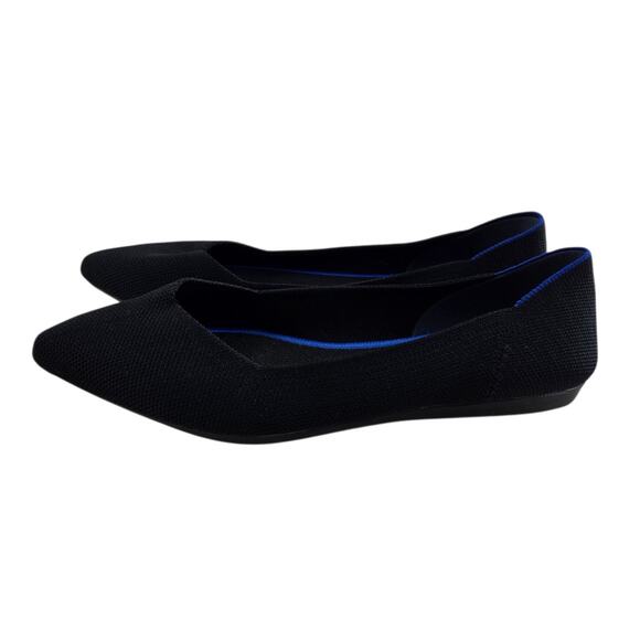 Rothy's The Point Ballet Flats Womens 6 Black Pointed Toe Knit Washable Preppy - Picture 6 of 11